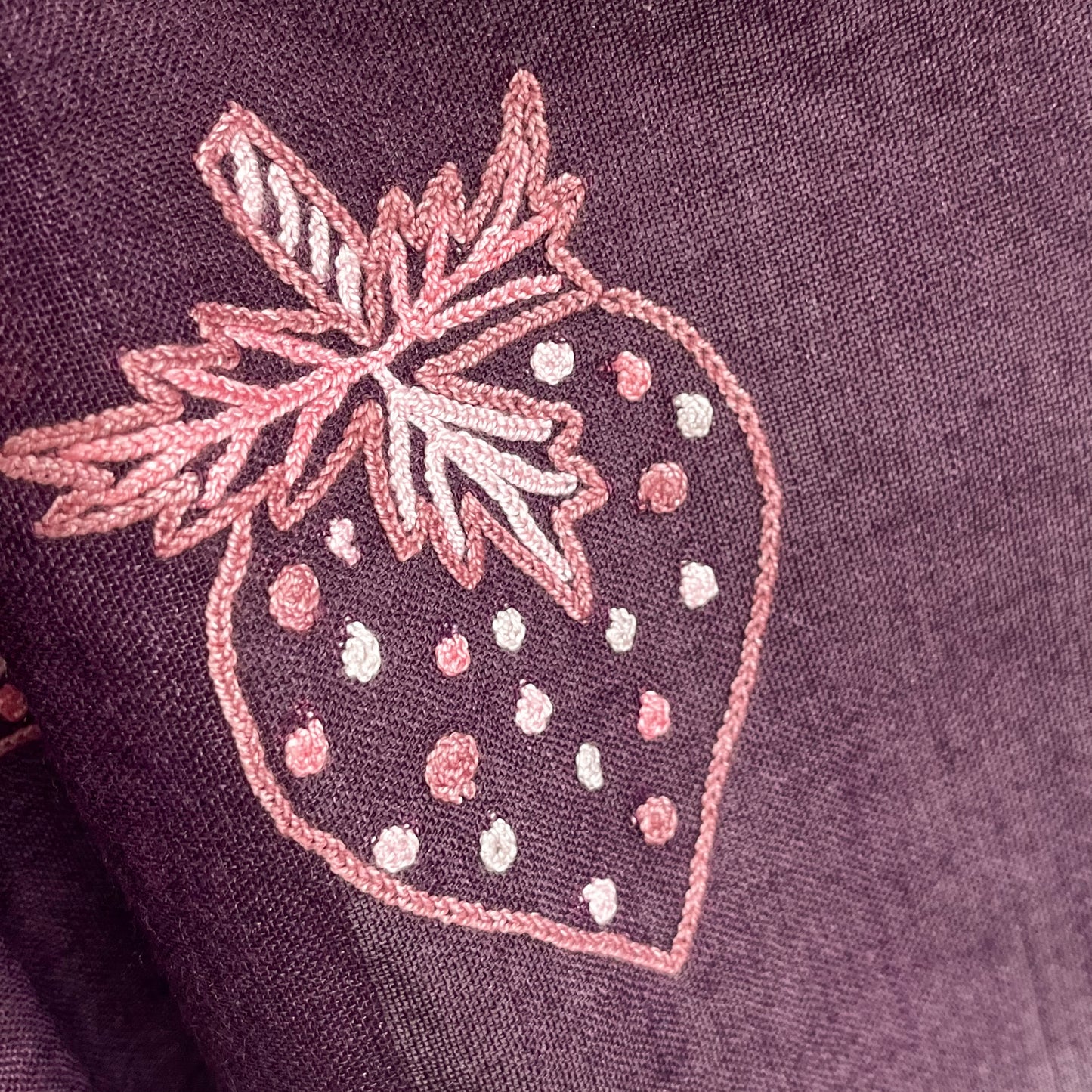 PARTY 薄手ウール&シルク アリー手刺繍ストール (ディープパープル)