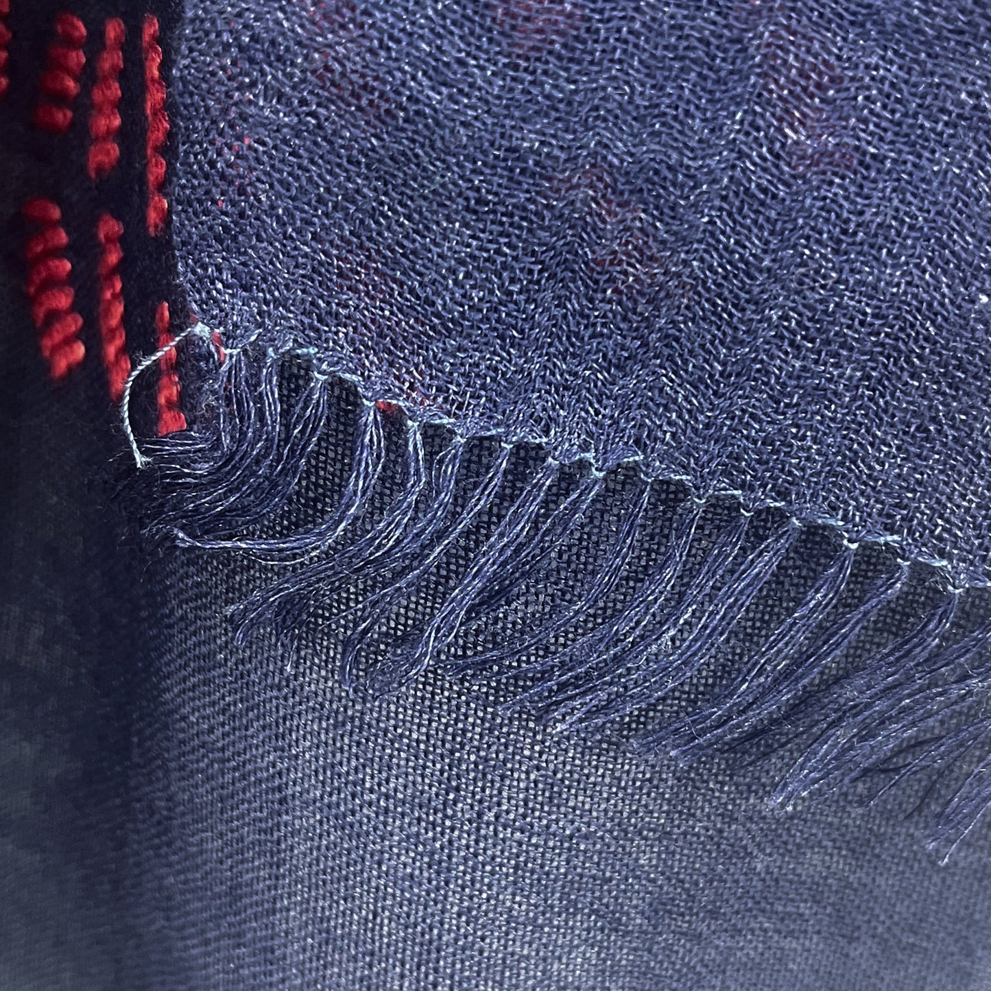 Botanical pattern, thin wool &amp; silk, Ally hand embroidered stole, 60cm x 195cm (fuchsia pink), S-WTA3033_0034