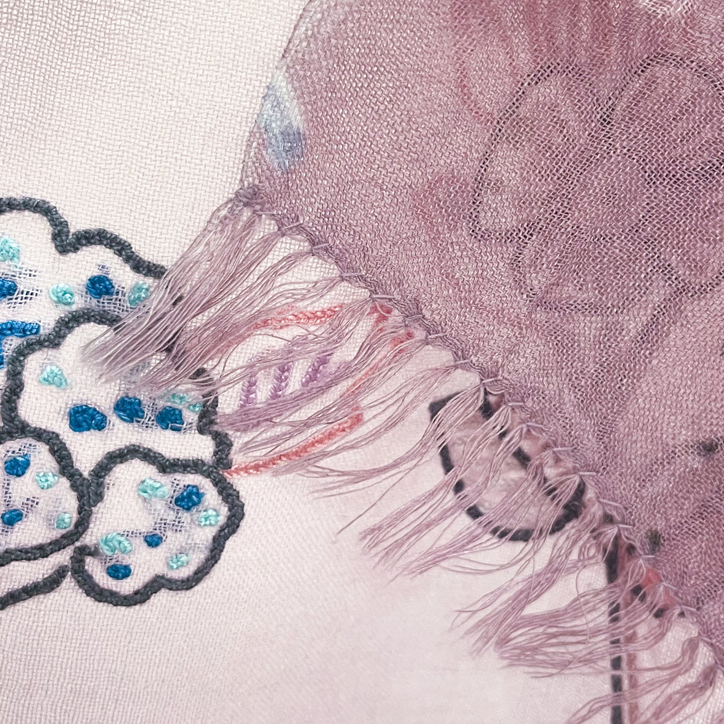 Wool &amp; Silk Ali Hand Embroidered Stole (Yellow)