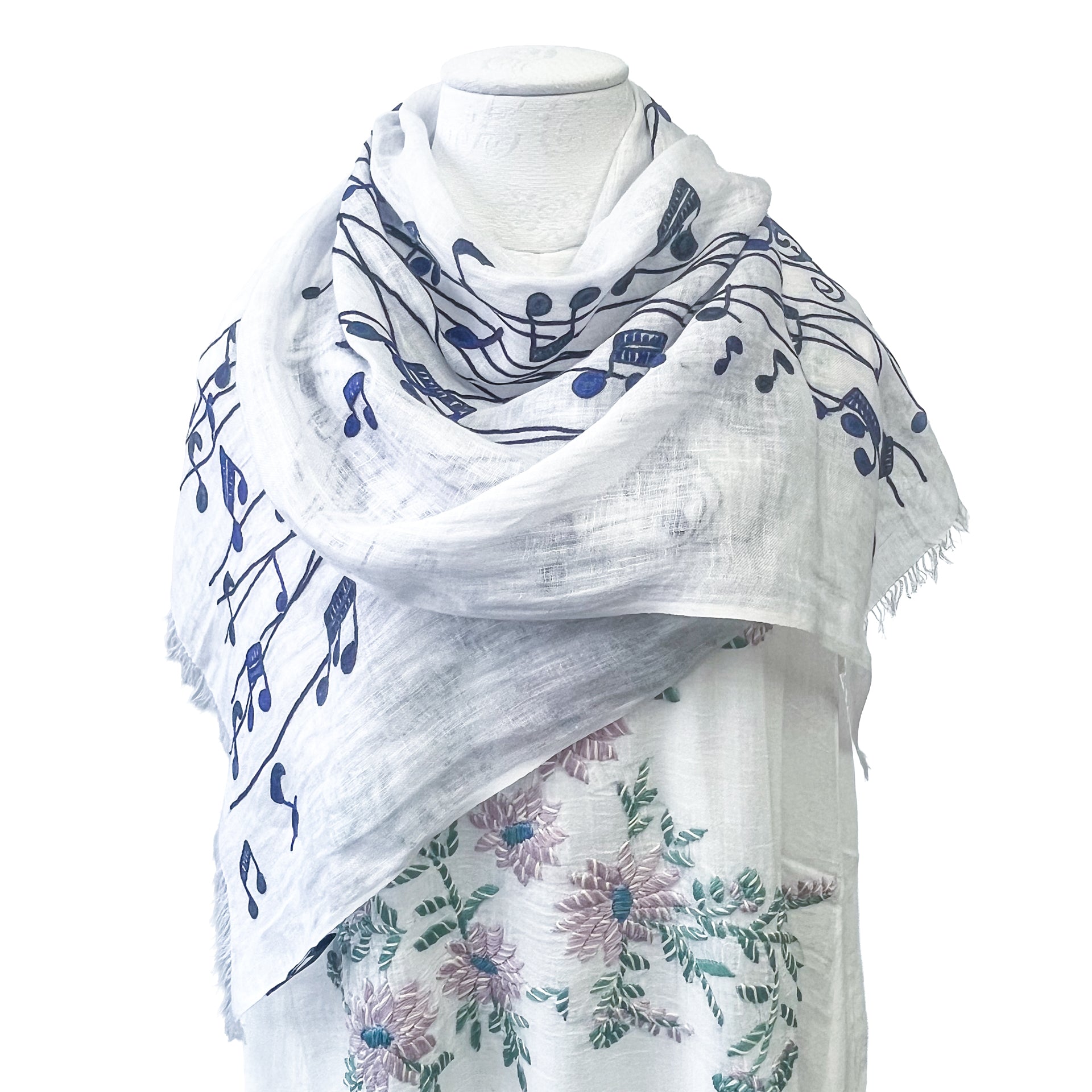 麻素材 アリー手刺繍ストール (ホワイト) – TARA BLANCA ONLINE