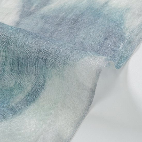 TARA BLANCA Original Print &amp; Ally Hand Embroidered Stole (Light Green)