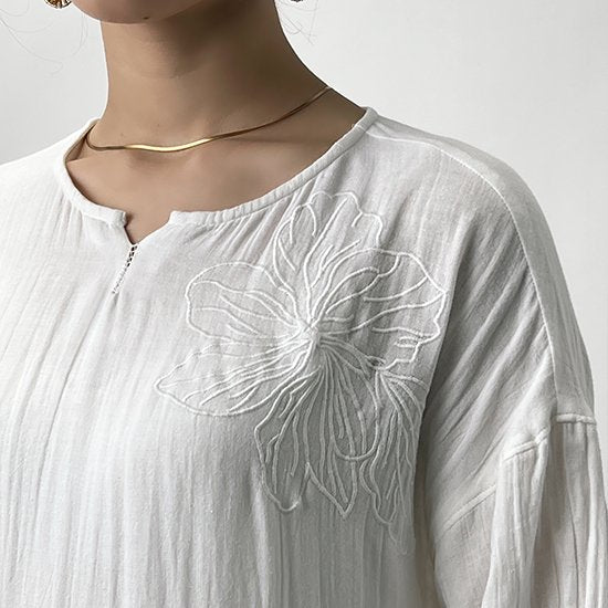 [20% OFF] Free size Tara Branca Home cotton dress (white) G-C0001D_0271