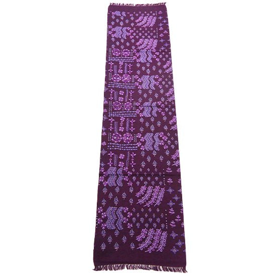 ウール アリー手刺繍ストール (ダークパープル)