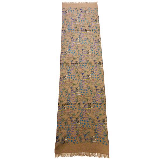 Animal Party ウール アリー手刺繍ストール(ダークベージュ) SM-WA5000_0153